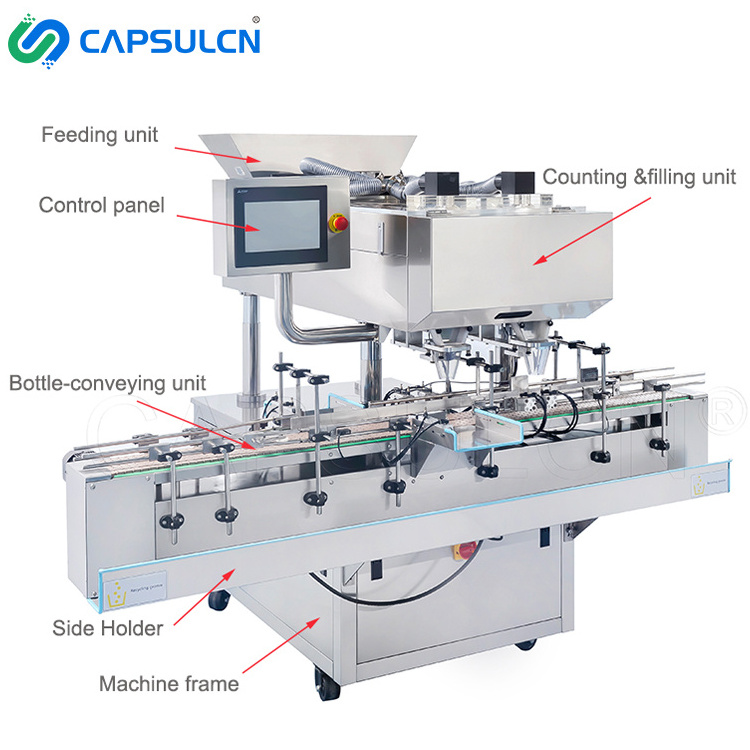 PBDS-12 Full Automatic Multi-Channel Electronic Capsule Pill Counter Tablet Counting Machine For Tablet Bottling