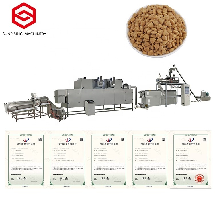 Automatic full production line pet puppy animal dog food making processing machinery