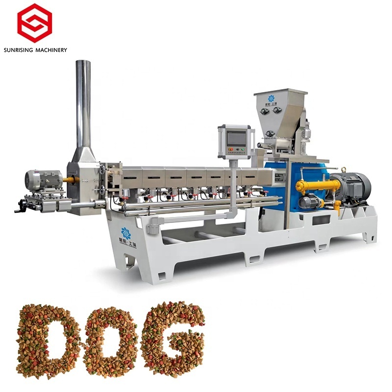 Automatic double screw extruder dog food making machine production line pet food equipment