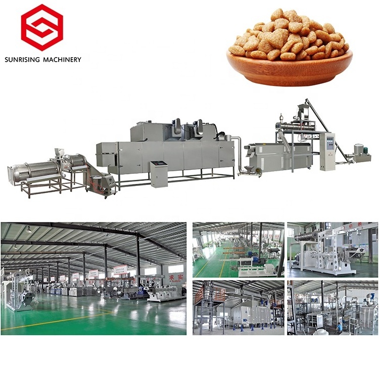 Automatic full production line pet puppy animal dog food making processing machinery