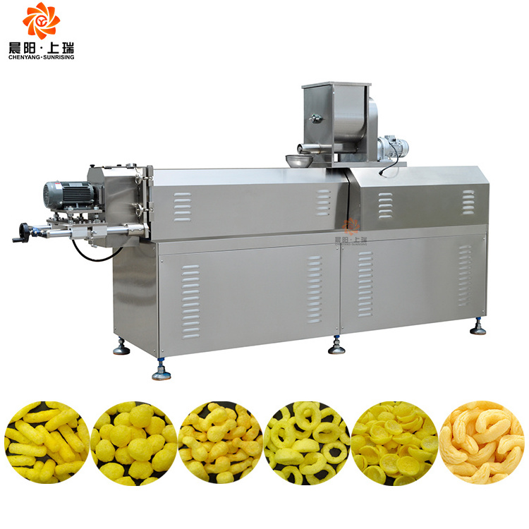 Rice Crispy Snacks Food Making Equipment Corn Chips Processing Line Machine Cheese Ball Extruder Core Filling Snack Machine