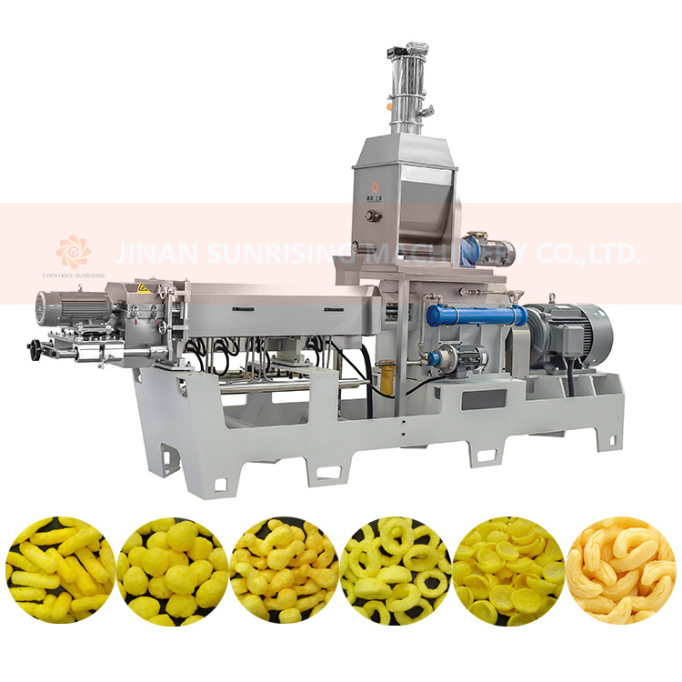 Rice Crispy Snacks Food Making Equipment Corn Chips Processing Line Machine Cheese Ball Extruder Core Filling Snack Machine