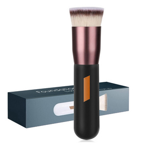 Best Seller Premium Kabuki Makeup Brush Wood Handle Professional Flat Top Foundation Brush