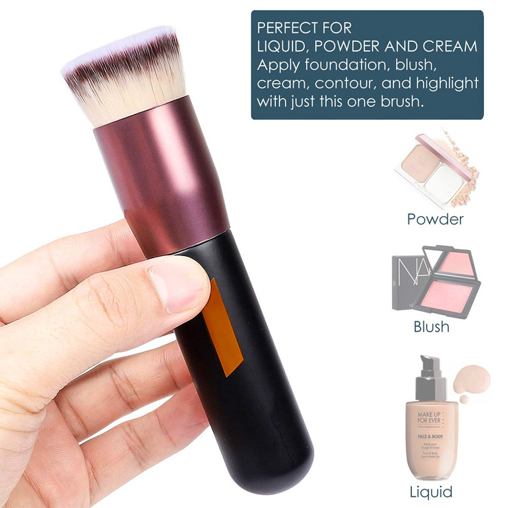 Best Seller Premium Kabuki Makeup Brush Wood Handle Professional Flat Top Foundation Brush