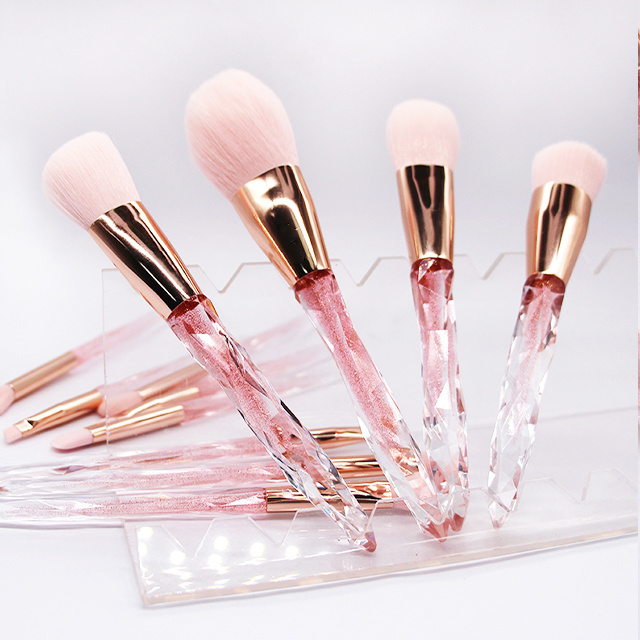 Hot High Quality 12pcs Make Up Brush Set Diamond Glitter Bling Makeup Brush Set Crystal Makeup Brushes With Bag