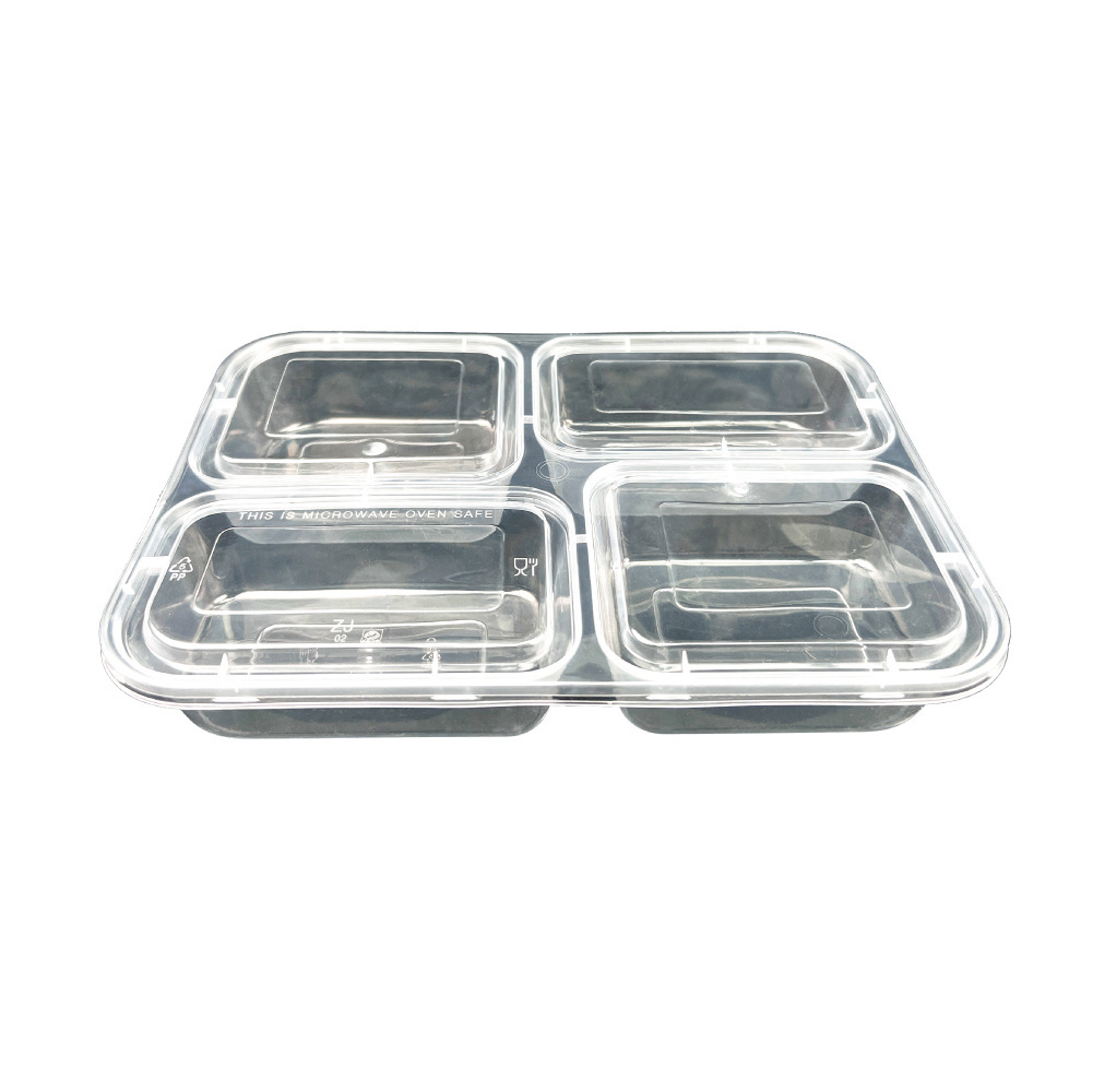 2/3/4/5 Compartments Microwave Frozen  And Hot Food Takeaway Packing Disposable PP Plastic Meal Box Bento Container