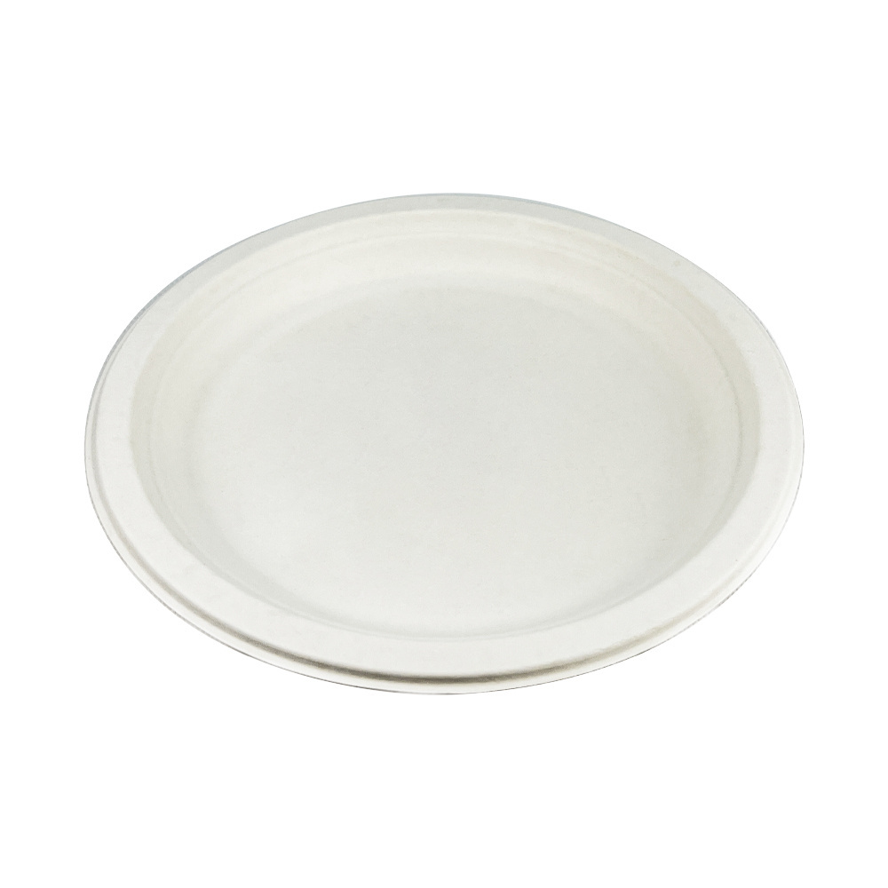 Free Sample High Quality Biodegradable Disposable Restaurant Sugarcane Plates 7/9/10 Inch Dishes Paper Plates for Party