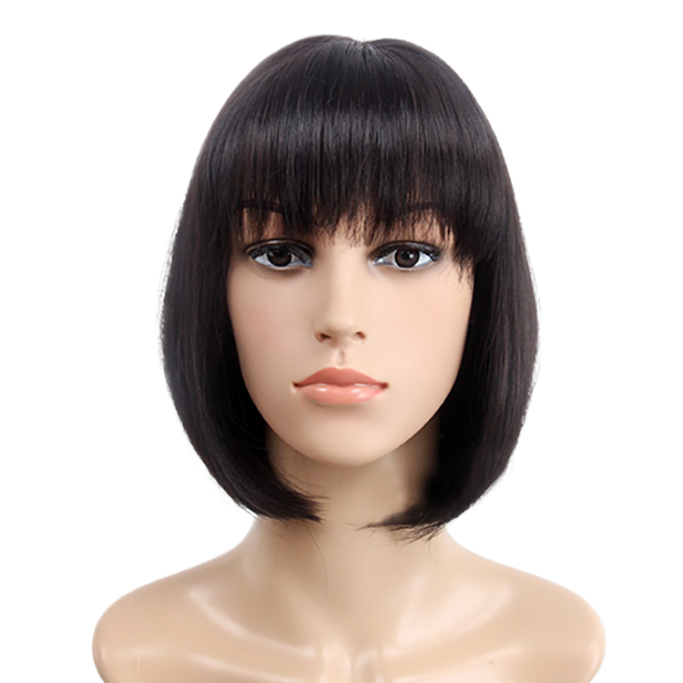 Shann Dark Brown Short Mushroom Wig Best Quality Synthetic Hair Costume Wig For Women