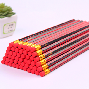 High Quality Customized Poplar Wooden Hb Pencils Graphite Hb Pencil Black Lead Pencil with Eraser