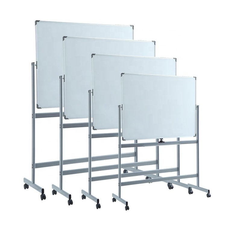 Single or double sided mobile whiteboard large rolling white board magnetic dry erase board easel standing whiteboard on wheels