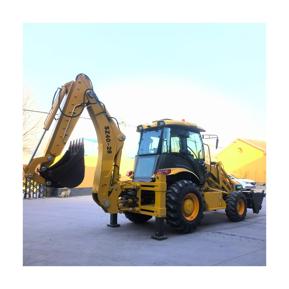 Factory supply directly wheel loaders Backhoe Loader with consistent size of front and rear tires