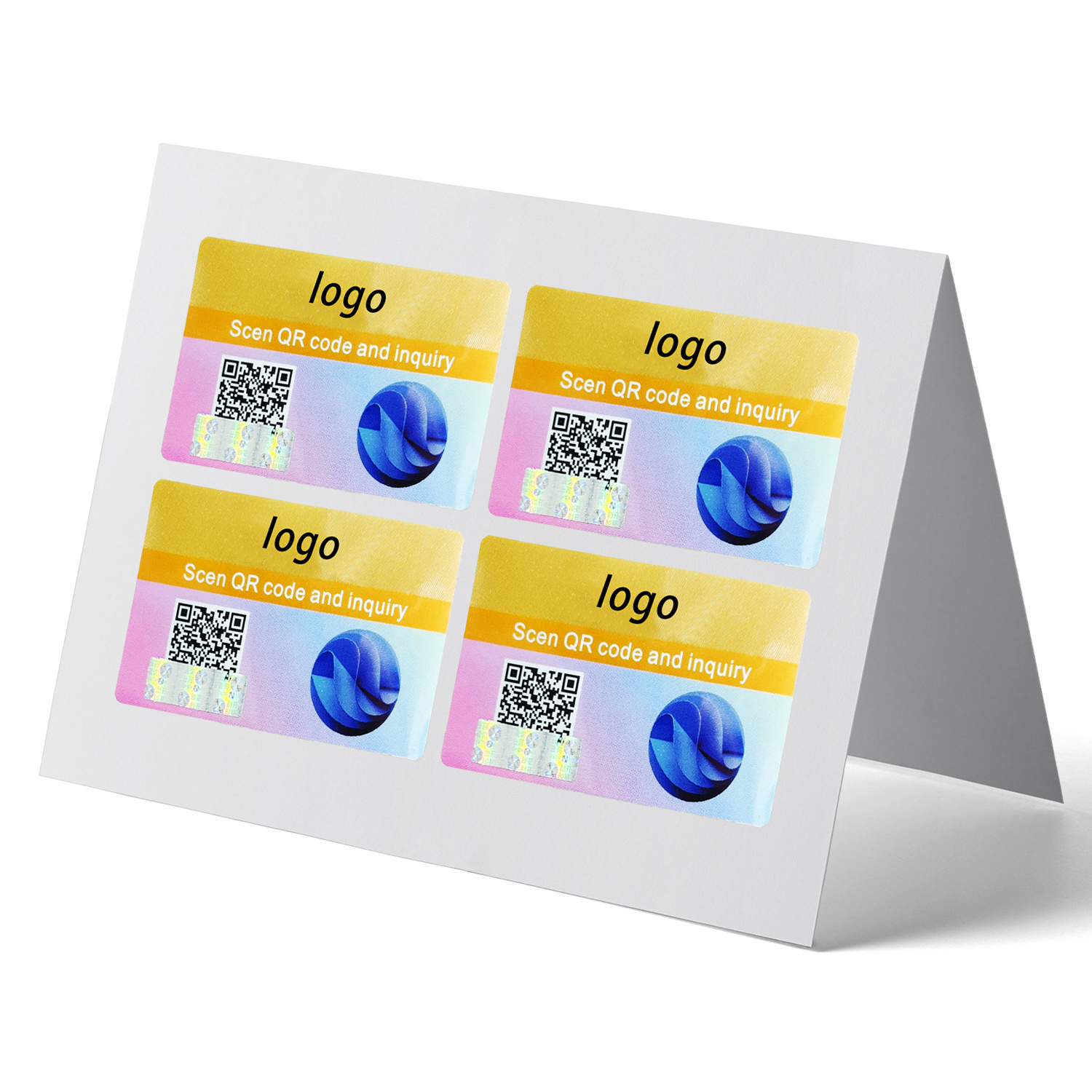 Custom Printing 3D Hologram Stickers Seal Overlay VOID Security QR Code Logo hologram label