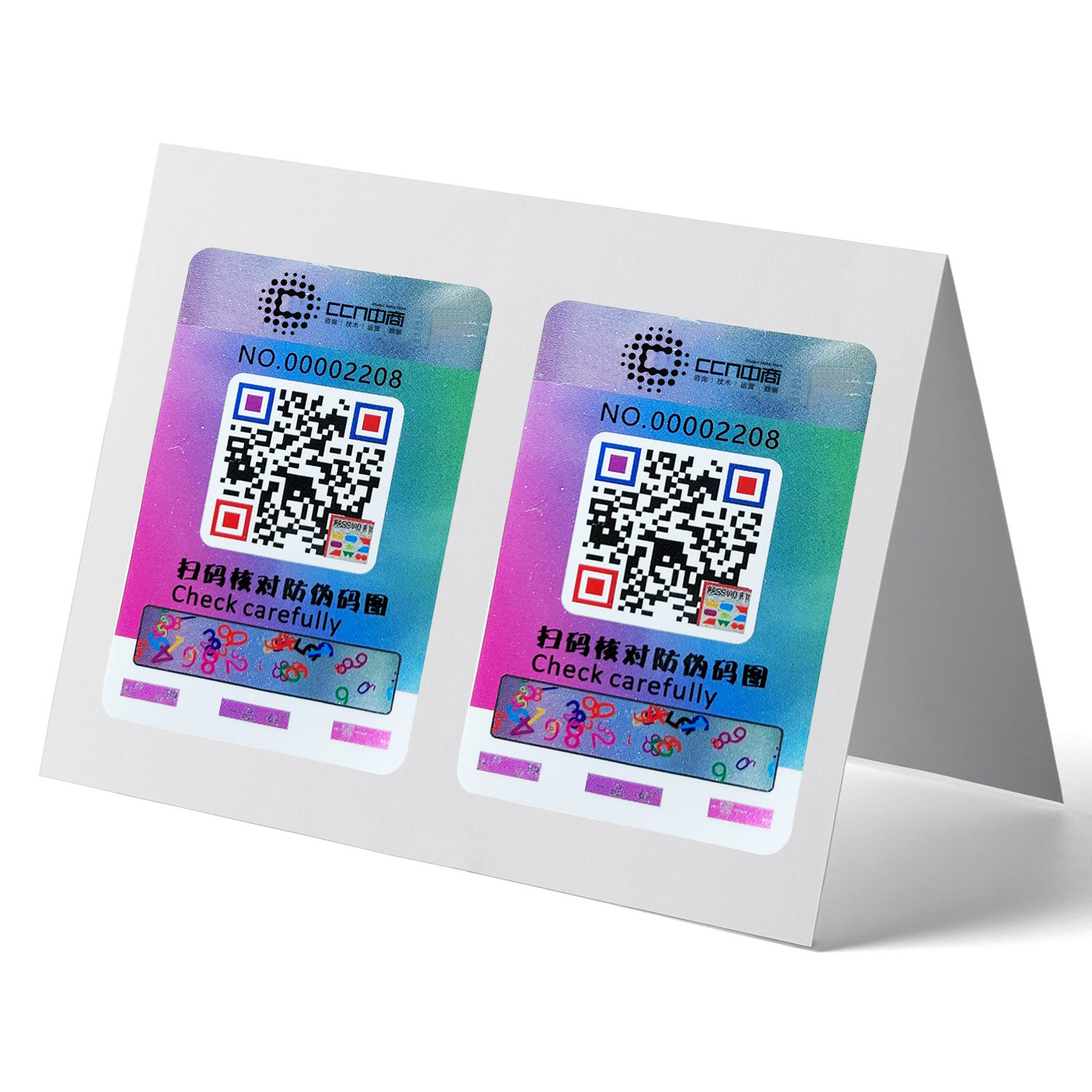 Custom Printing 3D Hologram Stickers Seal Overlay VOID Security QR Code Logo hologram label