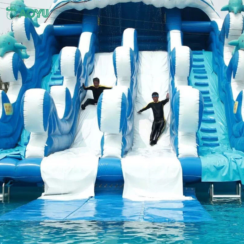 Commercial Large Inflatable Wave Water Pool Slide For Kids And Adult Summer Inflatable Water Slide