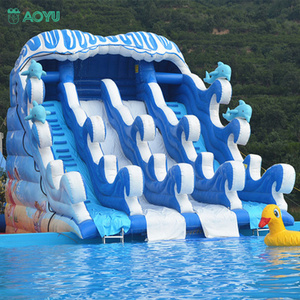 Commercial Large Inflatable Wave Water Pool Slide For Kids And Adult Summer Inflatable Water Slide