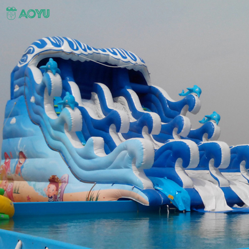 Commercial Large Inflatable Wave Water Pool Slide For Kids And Adult Summer Inflatable Water Slide