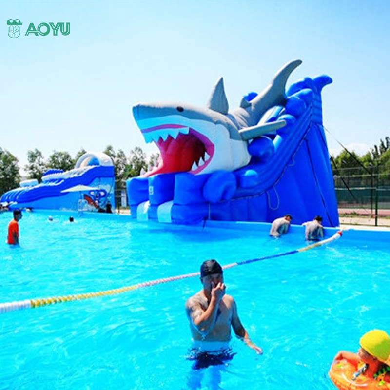 Commercial popular water slides inflatable water slide water park with pool nip slip on a waterslide