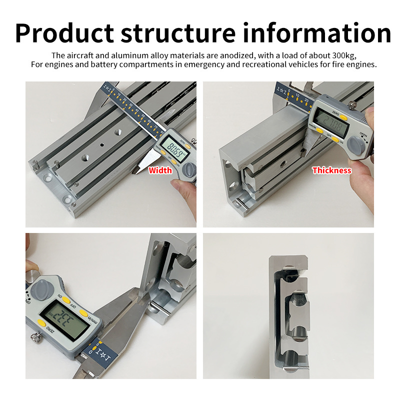 AL2780PT aluminium alloy ball bearing slides 300KG load slide Aluminum material heavy duty drawer slides