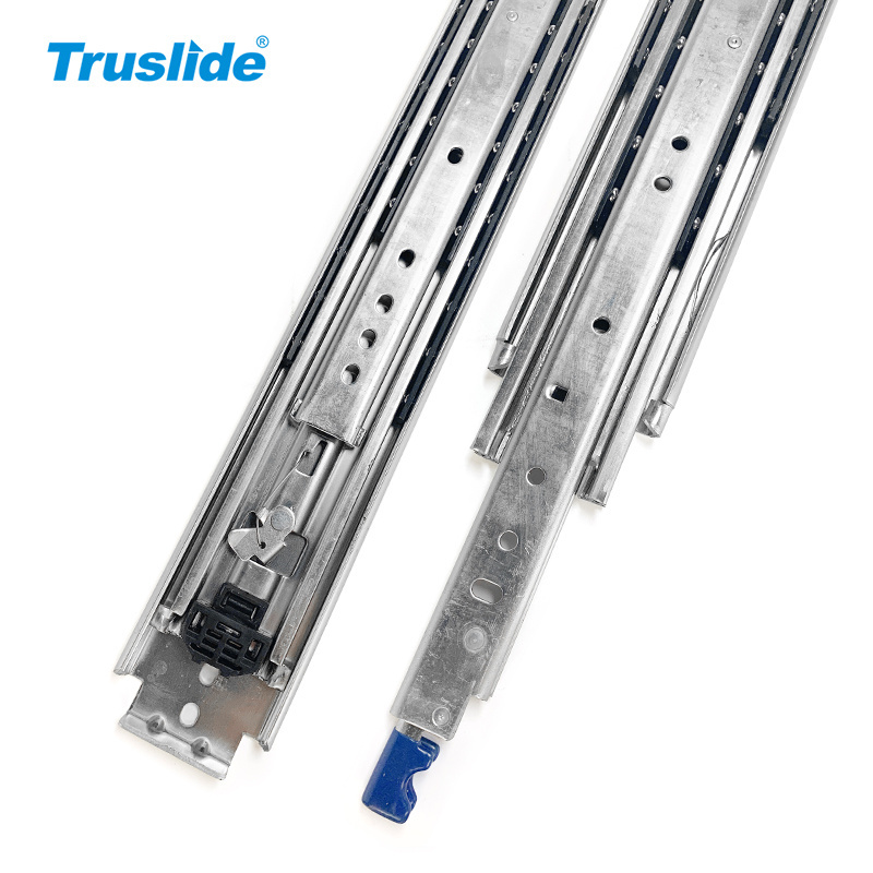 Th2076LK 76MM long heavy duty drawer slides furniture ball bearing drawer slides locking heavy drawer slides channel 1500mm