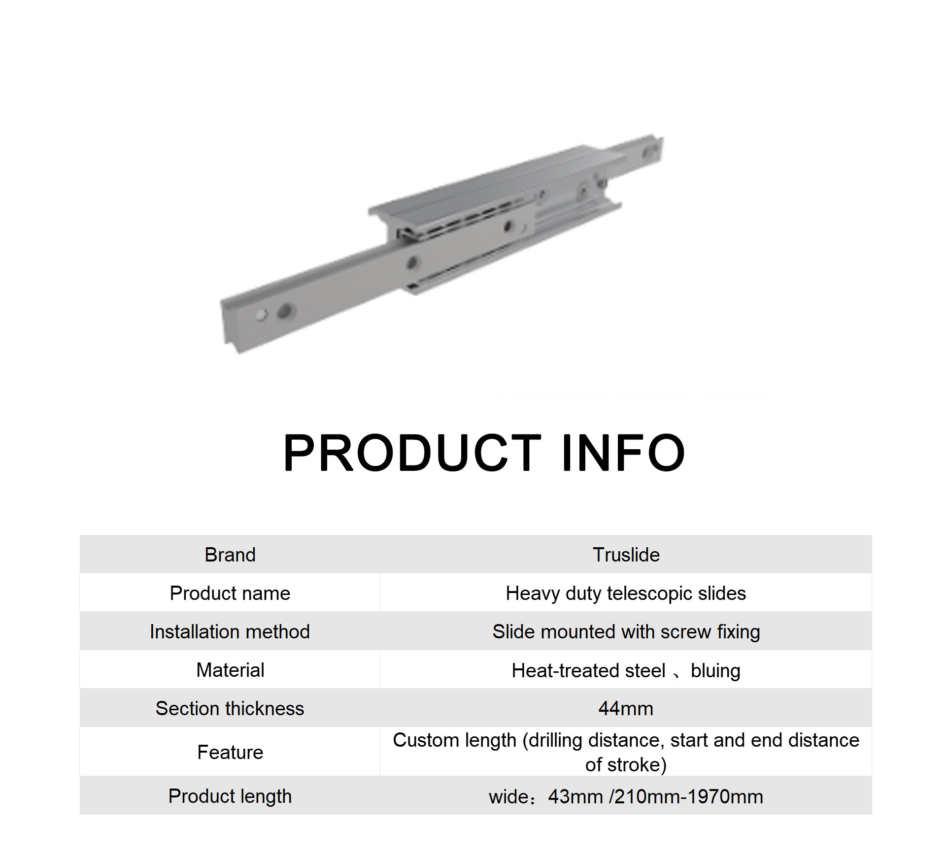 Heavy Duty 43 wide 44 thick linear slide Custom linear slide Heavy duty slide replacement Rollon DEF43