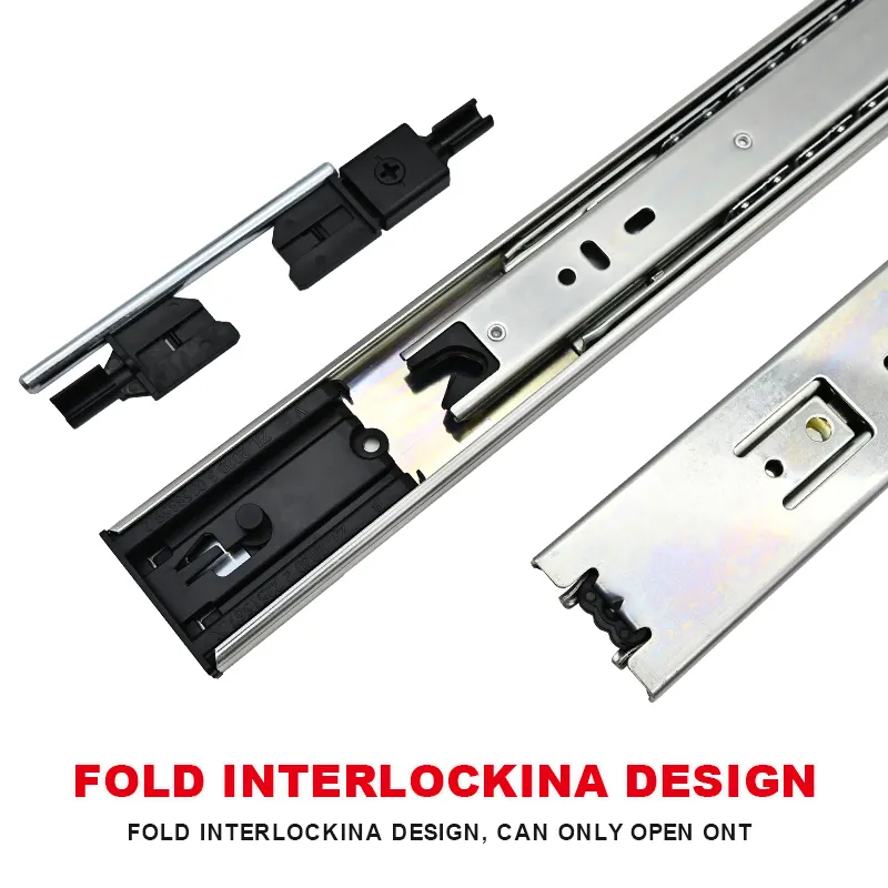 New product full extension interlock drawer hardware ball bearing anti tilt drawer slides