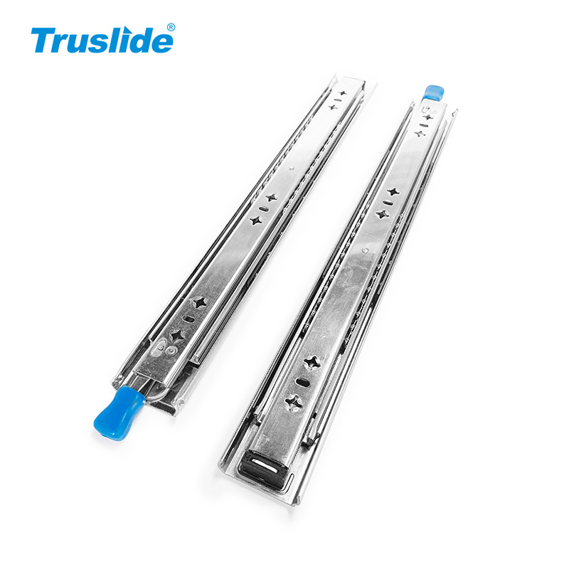 Wholesale 53mm self-locking heavy-duty floor mounted ball bearing drawer slides for furniture cabinets