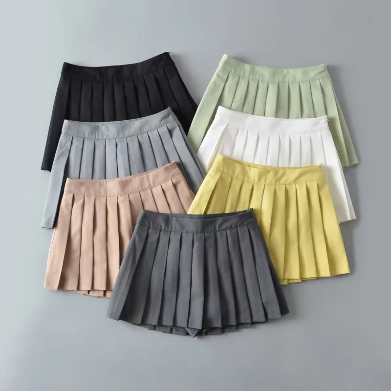 Luluxixiyaya Tennis Sports Style Casual Girl Pleated High Waist A Line JK Women's Sweet Mini Short Skirts