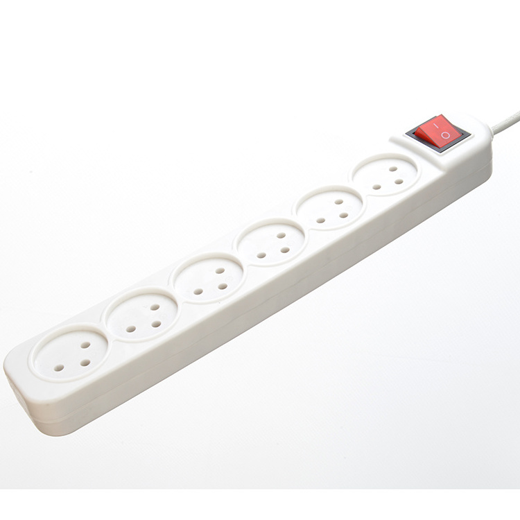 Hot Selling in Dubai Market 5 ways power strip connected with extension cord israel with surge protector white