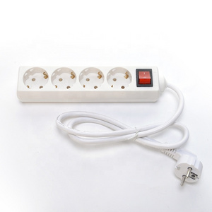 Hot Selling Surge Protector Power Strip eu with 4 outlet power strips cheap price Cable H05VV-F 3x1.5mm2 power cable eu plug 16A