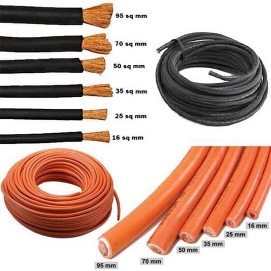 Customization flexible rubber welding cable with 2 3 4 5 Core Wire in red and black power cable