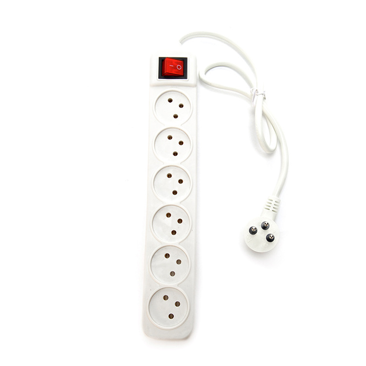 Hot Selling in Dubai Market 5 ways power strip connected with extension cord israel with surge protector white