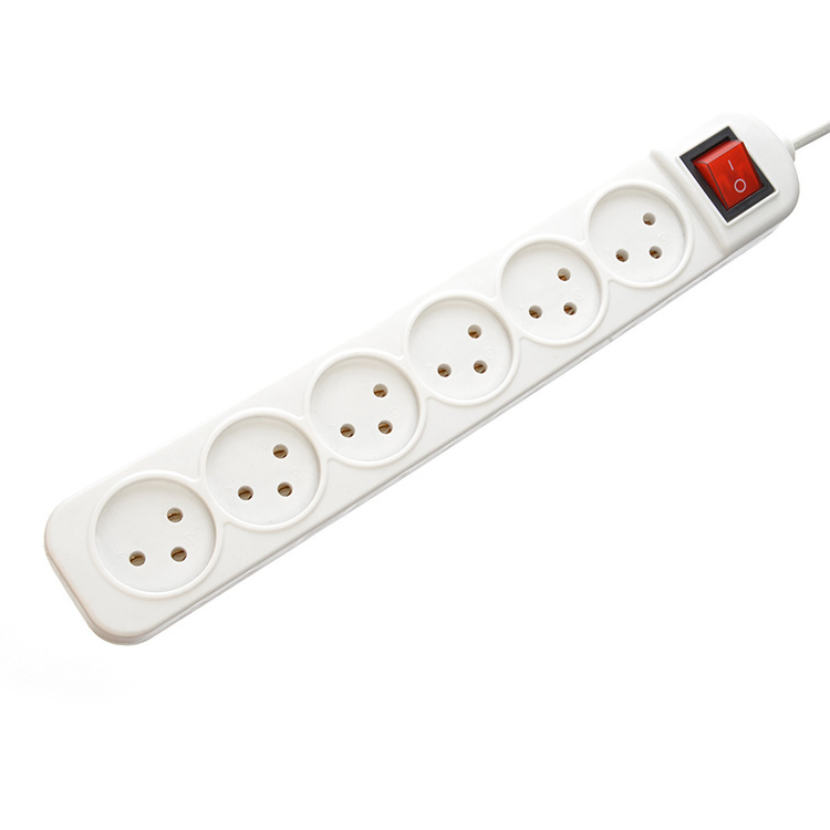 Hot Selling in Dubai Market 5 ways power strip connected with extension cord israel with surge protector white