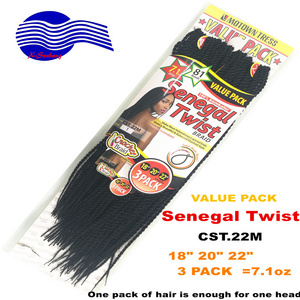 crochet twist senegal twist 18"20"22"  200gr full value pack, Synthetic hair  afro twist braid