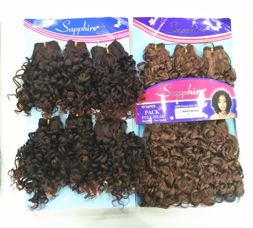 premium quality synthetic hair Sophia curl 6pcs 10inch 180gr hair for  popular style