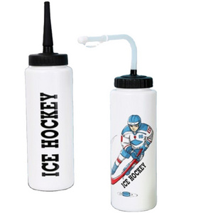 Hockey Water Bottle 1 Liter Portable Sports Water Bottle With Long Straw Squeeze Water Bottles With Custom Logo