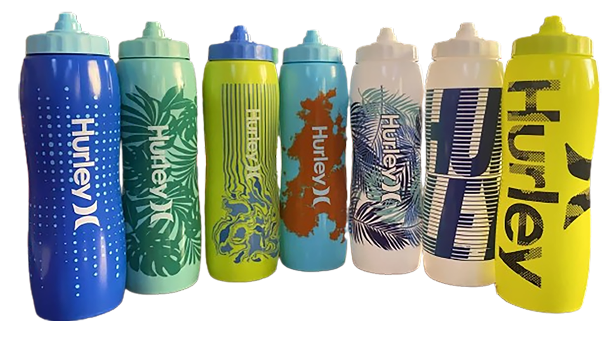 32OZ Custom BPA Free Leakproof Plastic Squeezable  Hockey  Sport Water Bottle With Long Straw