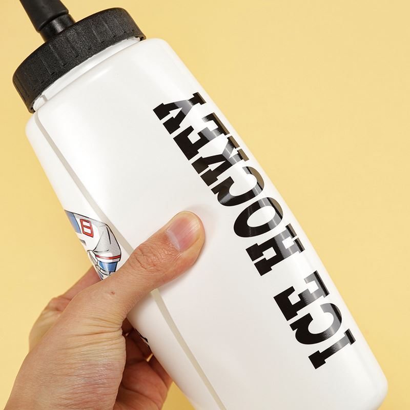 Hockey Water Bottle 1 Liter Portable Sports Water Bottle With Long Straw Squeeze Water Bottles With Custom Logo