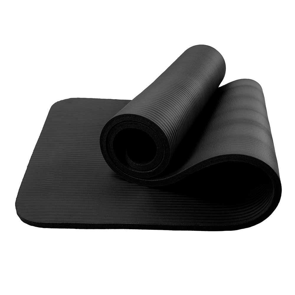 Multifunctional Extra Thick Perforate Nbr Non Slip Material 10mm Black Impression Print Yoga Mat