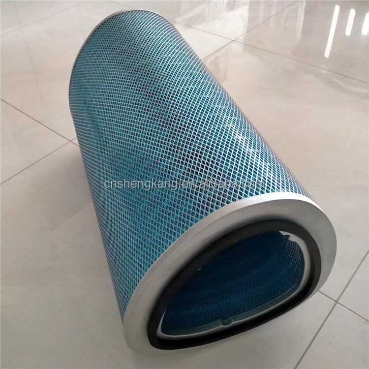 Triangular blue flame retardant dust filter cartridge welding smoke filter element for blast furnace blowers