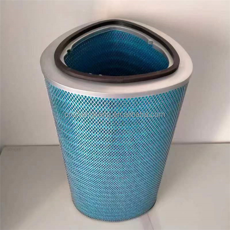 Triangular blue flame retardant dust filter cartridge welding smoke filter element for blast furnace blowers