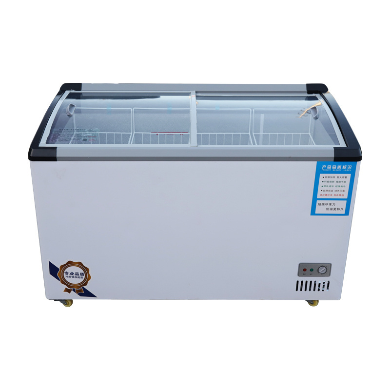 Hot selling chest showcase fridge glass top chest freezer ice cream deep freezer