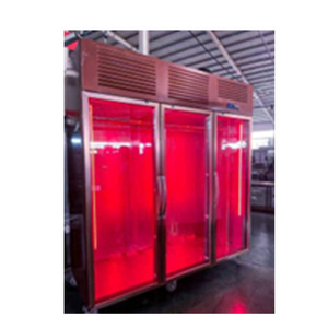 Stainless steel 3 door meat hanging freezer standing chiller display refrigerator