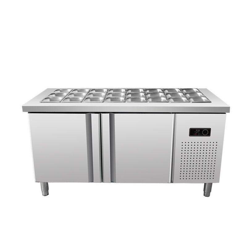 2022 Slotted Fresh-keeping Workbench display fridge salad bar Refrigerator undercounter fridge fridges table top freezer