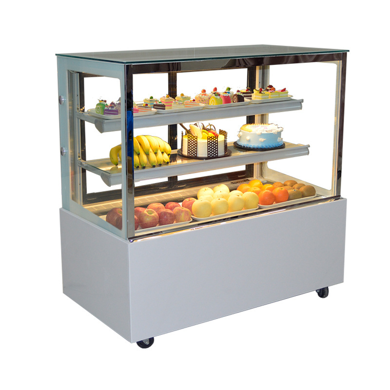 Refrigerated display cabinet commercial glass fruit cooked dessert freezer air-cooled desktop fresh-keeping cabinet