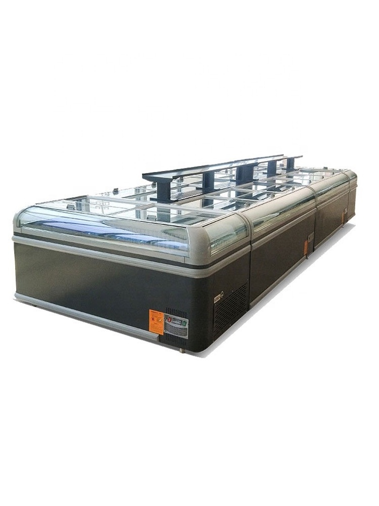 Combination commercial island freezer display top open supermarket refrigeration