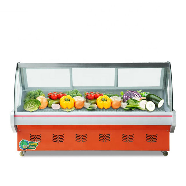 2022 Meat Show Refrigerator Dishes Showcase Meat Fridge Display Supermarket Equipment Freezers Sliding Glass Door Direct Cooling