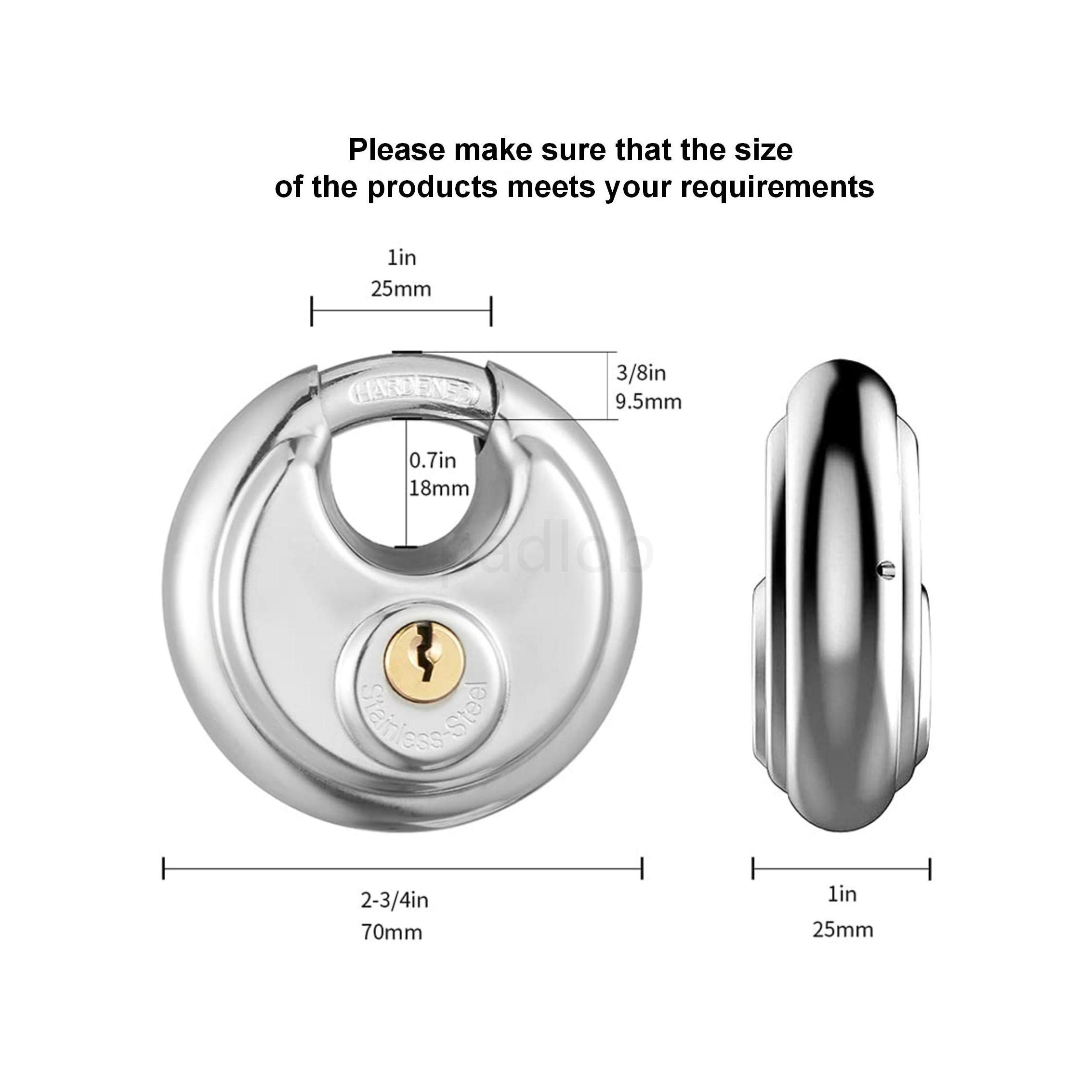 American Disk Lock Rustproof Safety Self Storage Door resistant cut Outdoor House keyed alike Disc sliding bolt Padlock 70mm