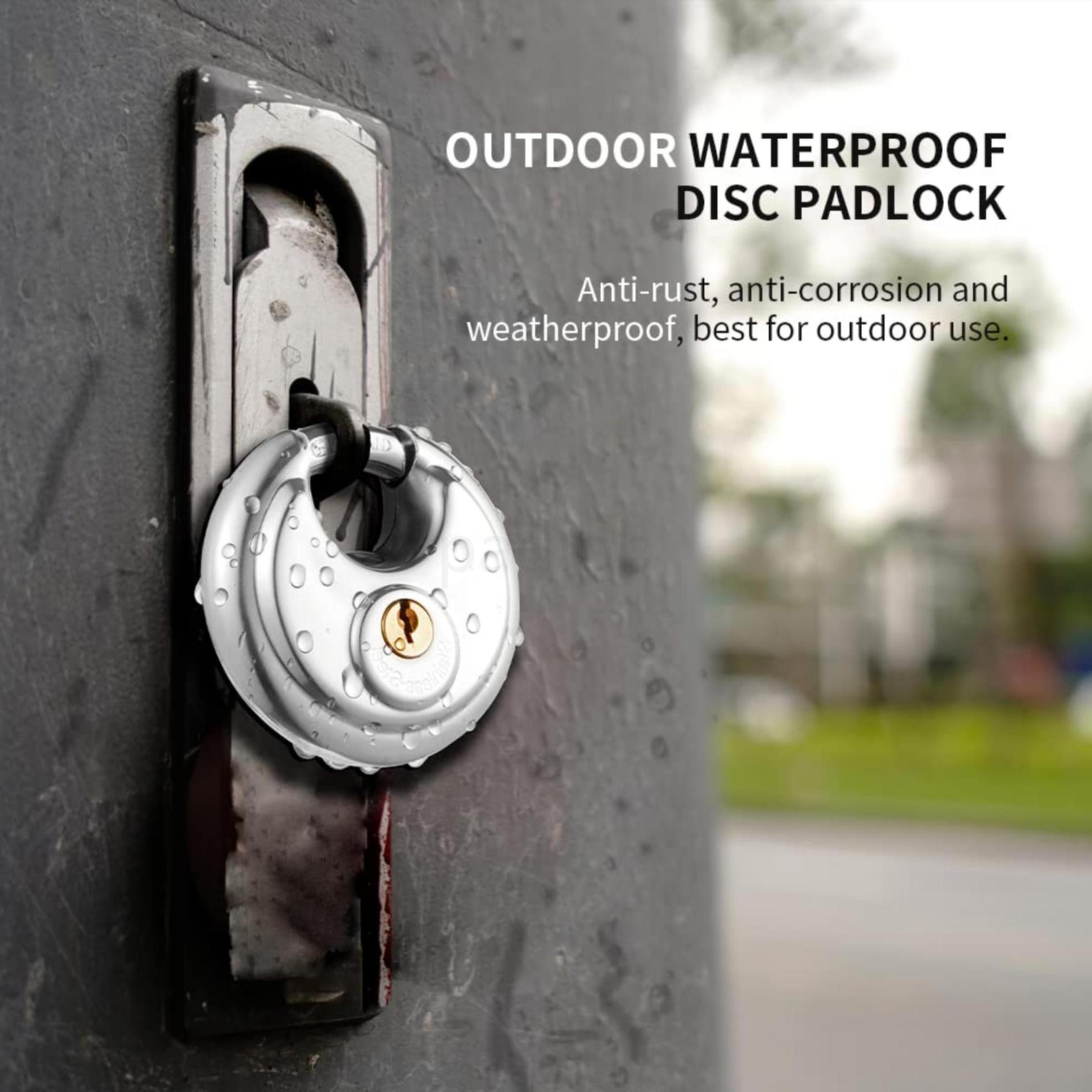 American Disk Lock Rustproof Safety Self Storage Door resistant cut Outdoor House keyed alike Disc sliding bolt Padlock 70mm