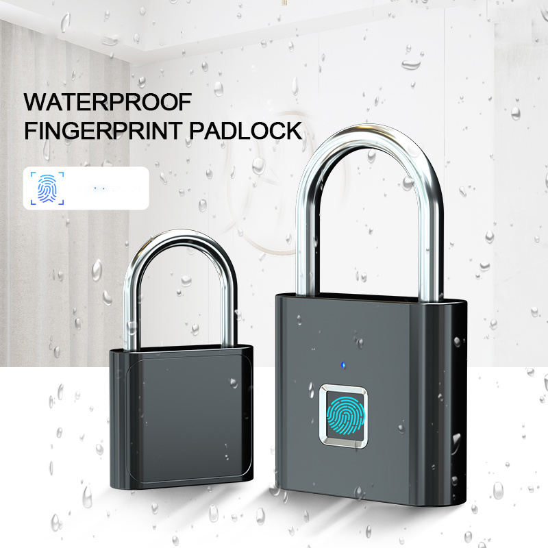 Wholesale Cheap Made In China Fingerprint Locker Lock Smart Thumbprint Padlock Smart Waterproof Padlock