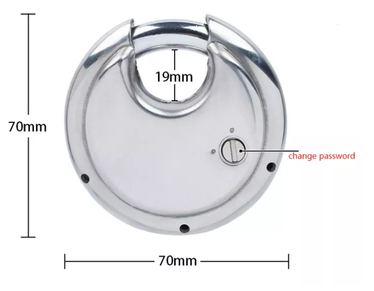 Factory direct sale Stainless Steel Rust Door Warehouse Outdoor Round Disc Padlock Combination Combo Lock